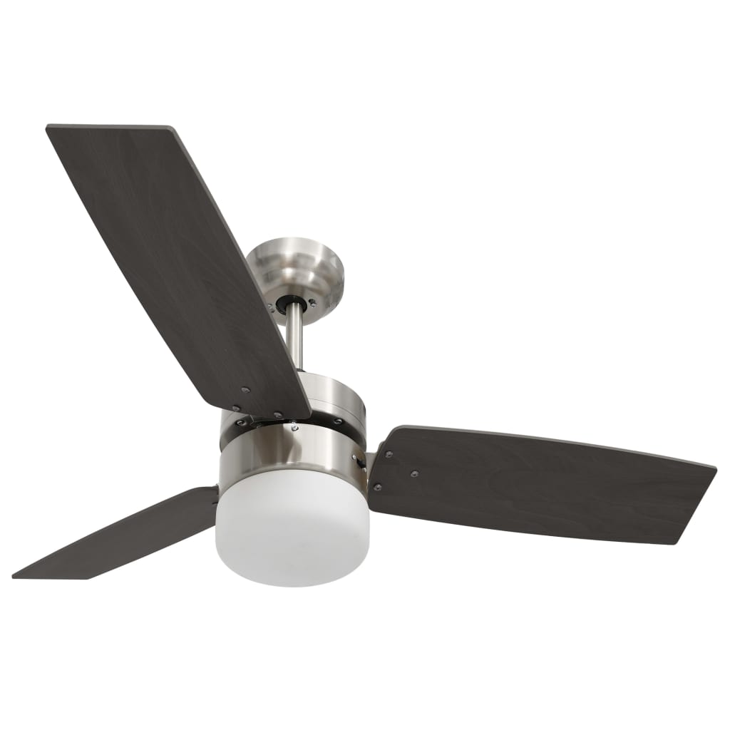 Loftsventilator med lys og fjernbetjening 108 cm Mørkebrun