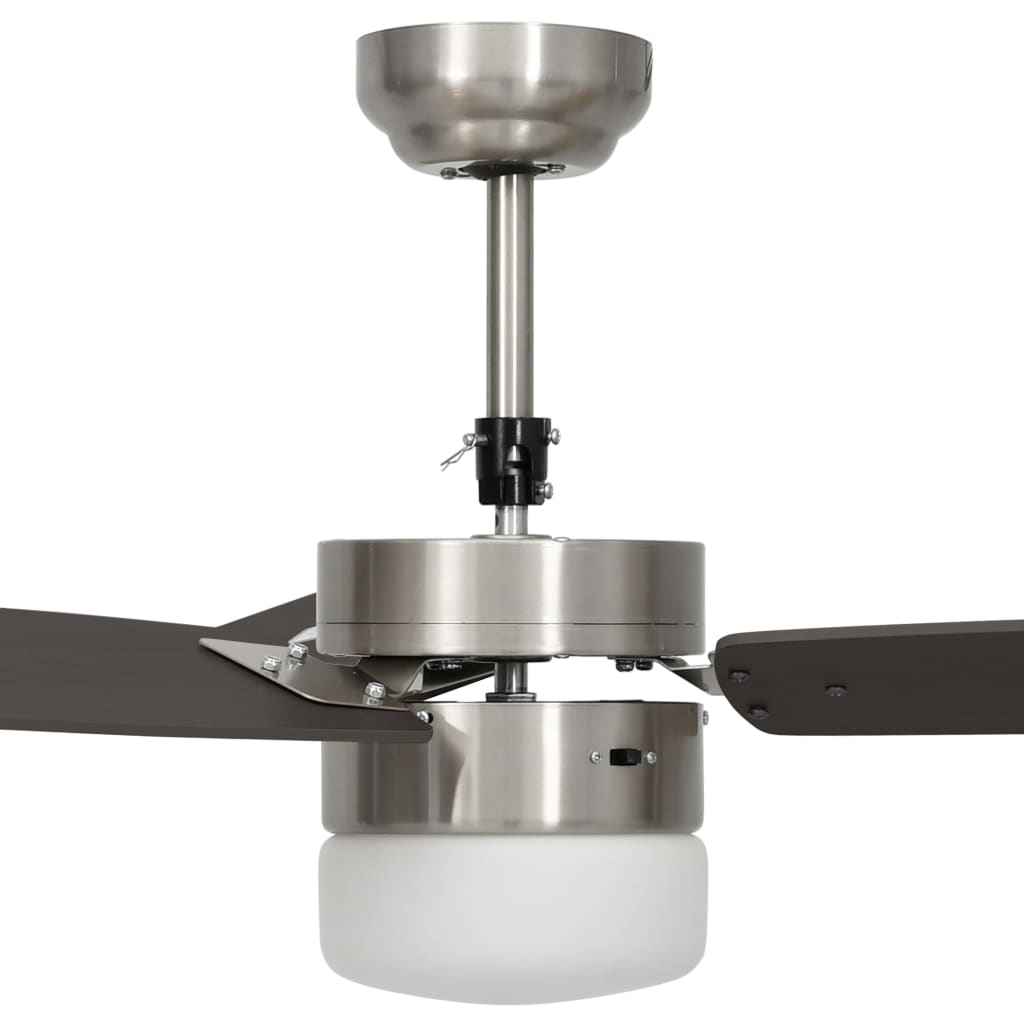 Loftsventilator med lys og fjernbetjening 108 cm Mørkebrun