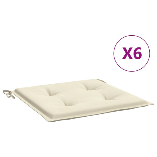 Gartenstuhl-Kissen 6 Stk. Creme 50x50x4 cm Oxford-Gewebe