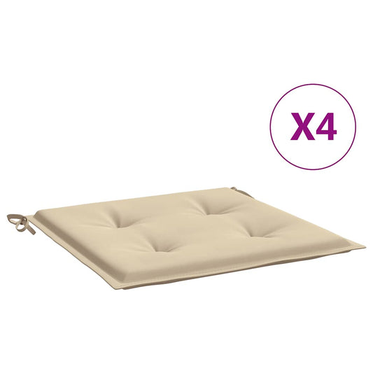 Gartenstuhl-Kissen 4 Stk. Beige 50x50x4 cm Oxford-Gewebe