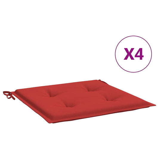 Gartenstuhl-Kissen 4 Stk. Rot 50x50x4 cm Oxford-Gewebe