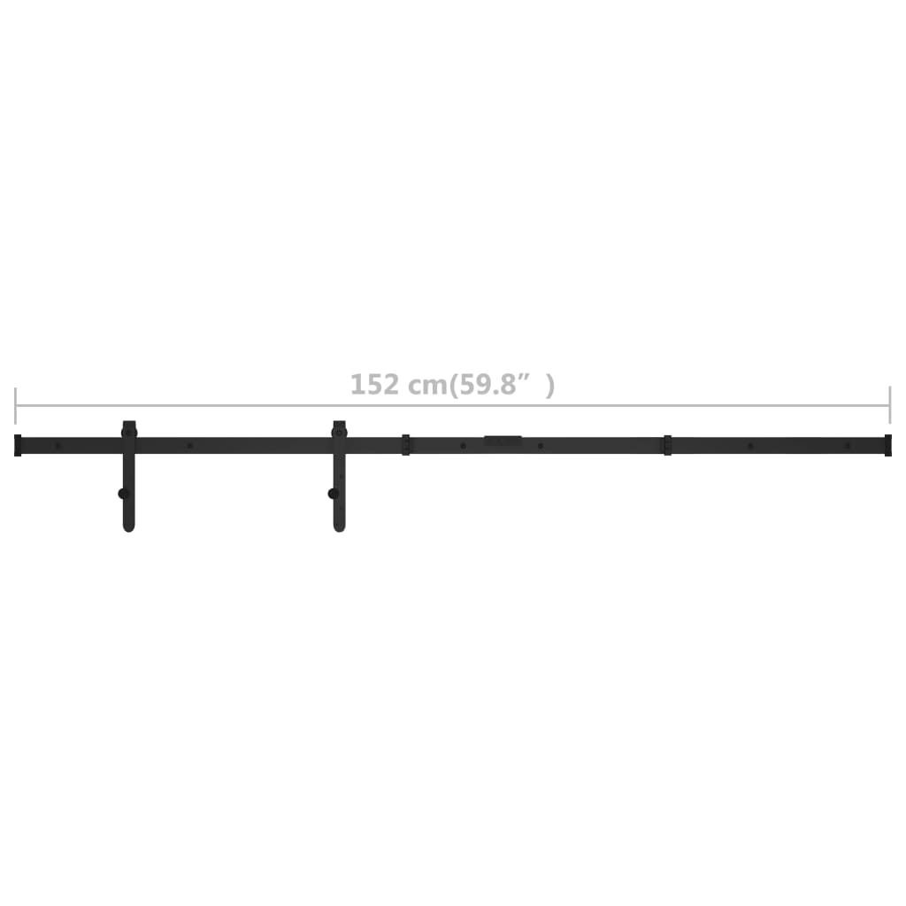 Mini skydedørsbeslagssæt til skabslåger kulstofstål 152 cm