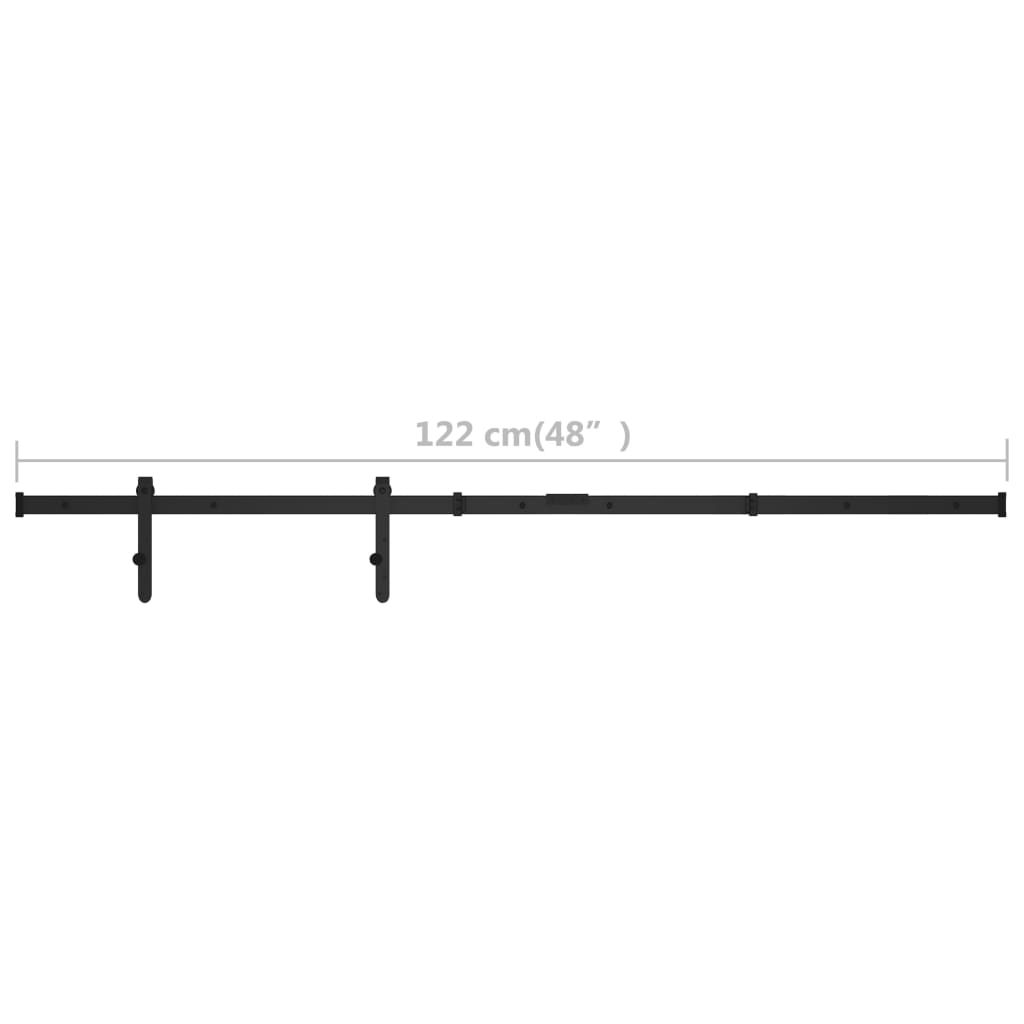 Mini skydedørsbeslagssæt til skabslåger kulstofstål 122 cm