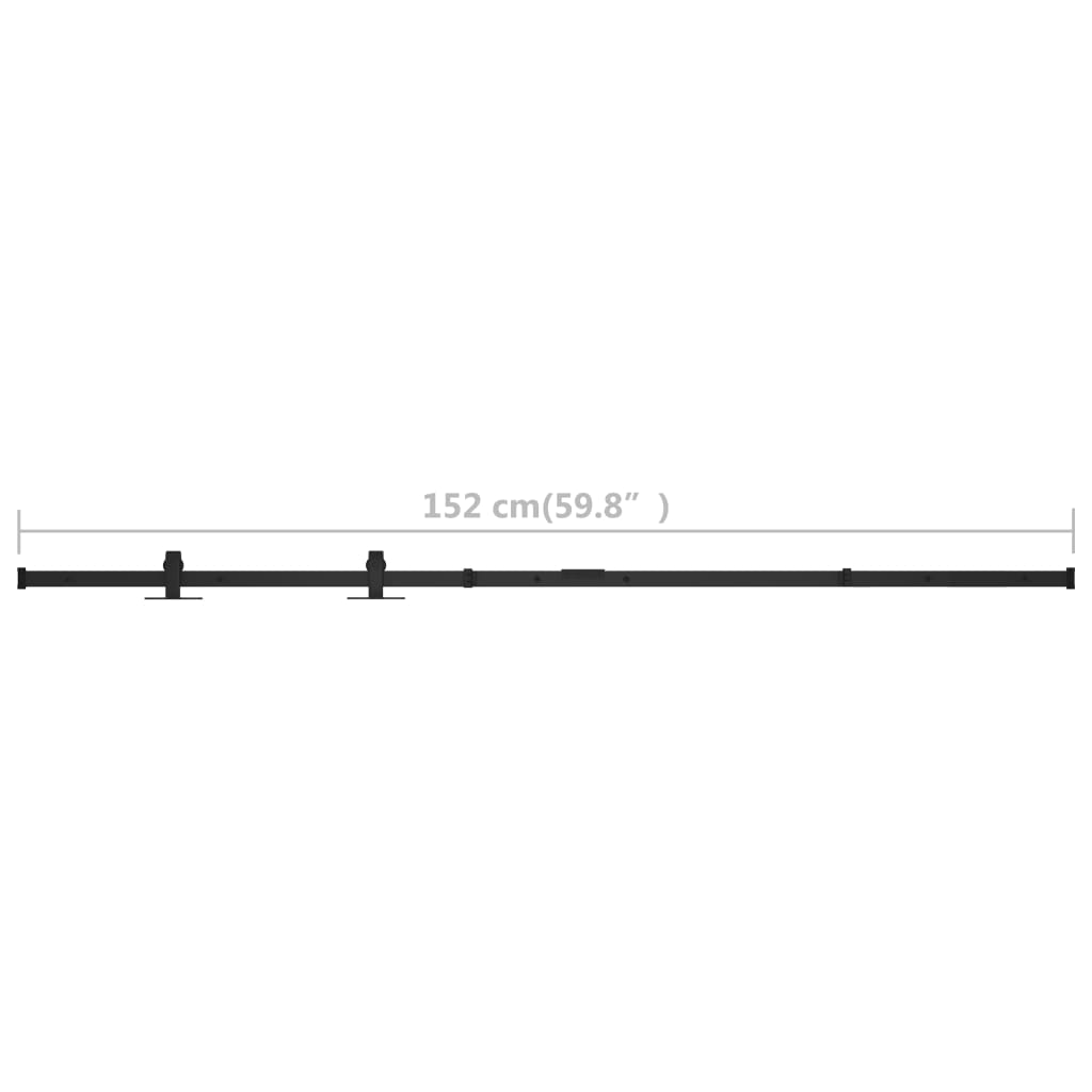 Mini skydedørsbeslagssæt til skabslåger kulstofstål 152 cm