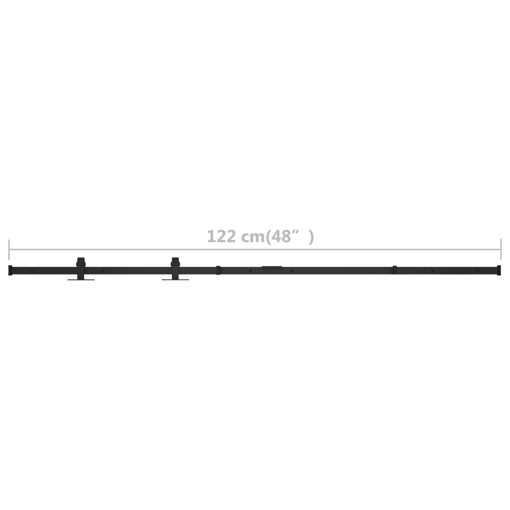 Mini skydedørsbeslagssæt til skabslåger kulstofstål 122 cm