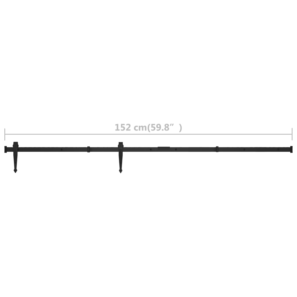 Mini skydedørsbeslagssæt til skabslåger kulstofstål 152 cm