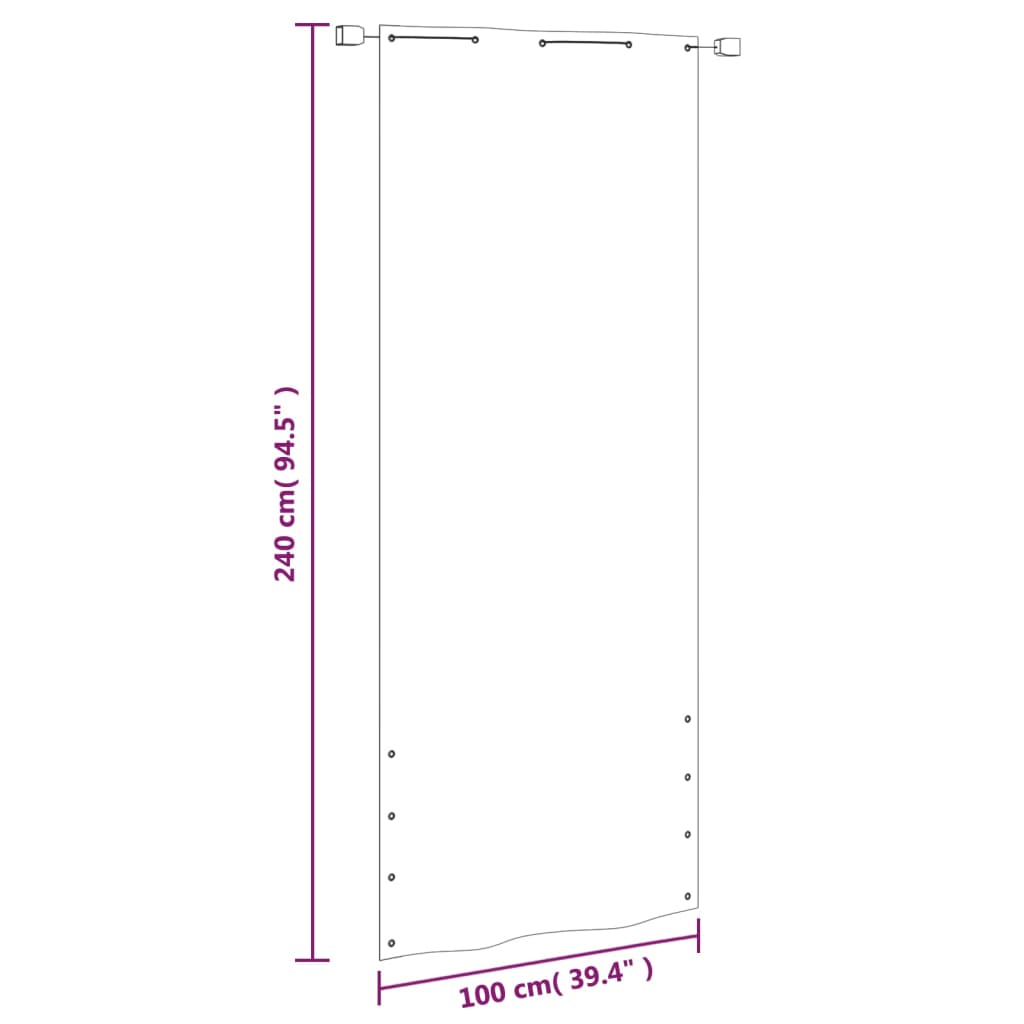 Balcony Privacy Screen Lysegrøn 100x240 cm Oxford stof