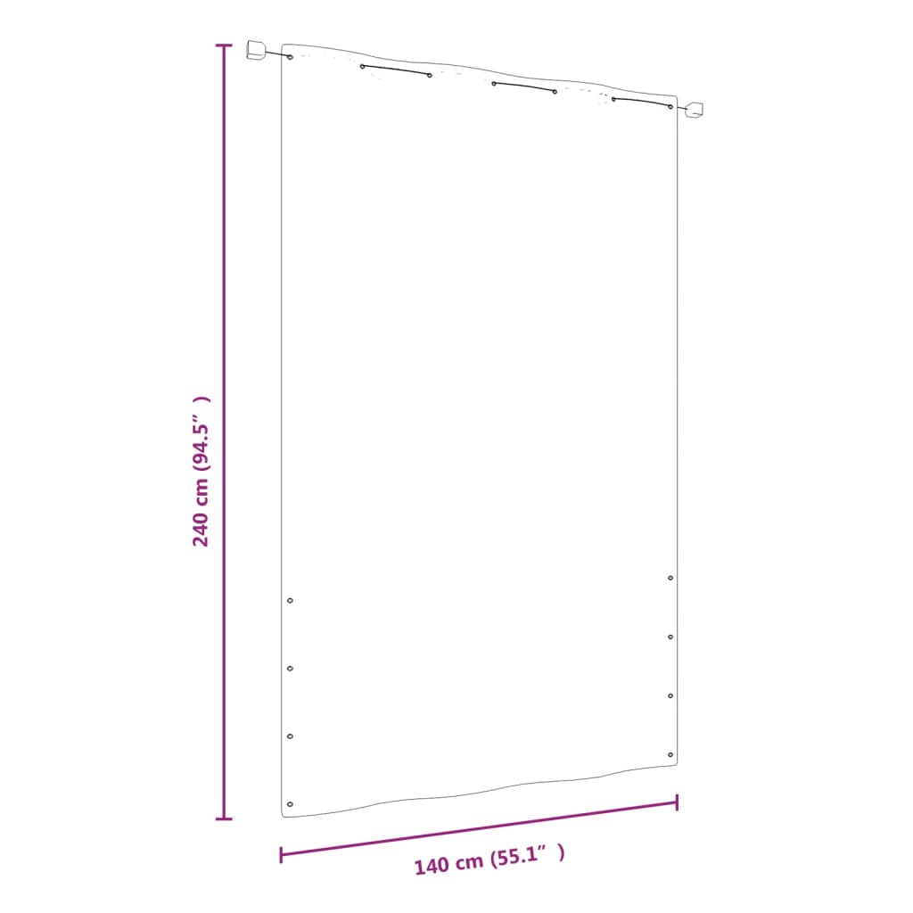 Balcony Privacy Screen Sort 140x240 cm Oxford Stof