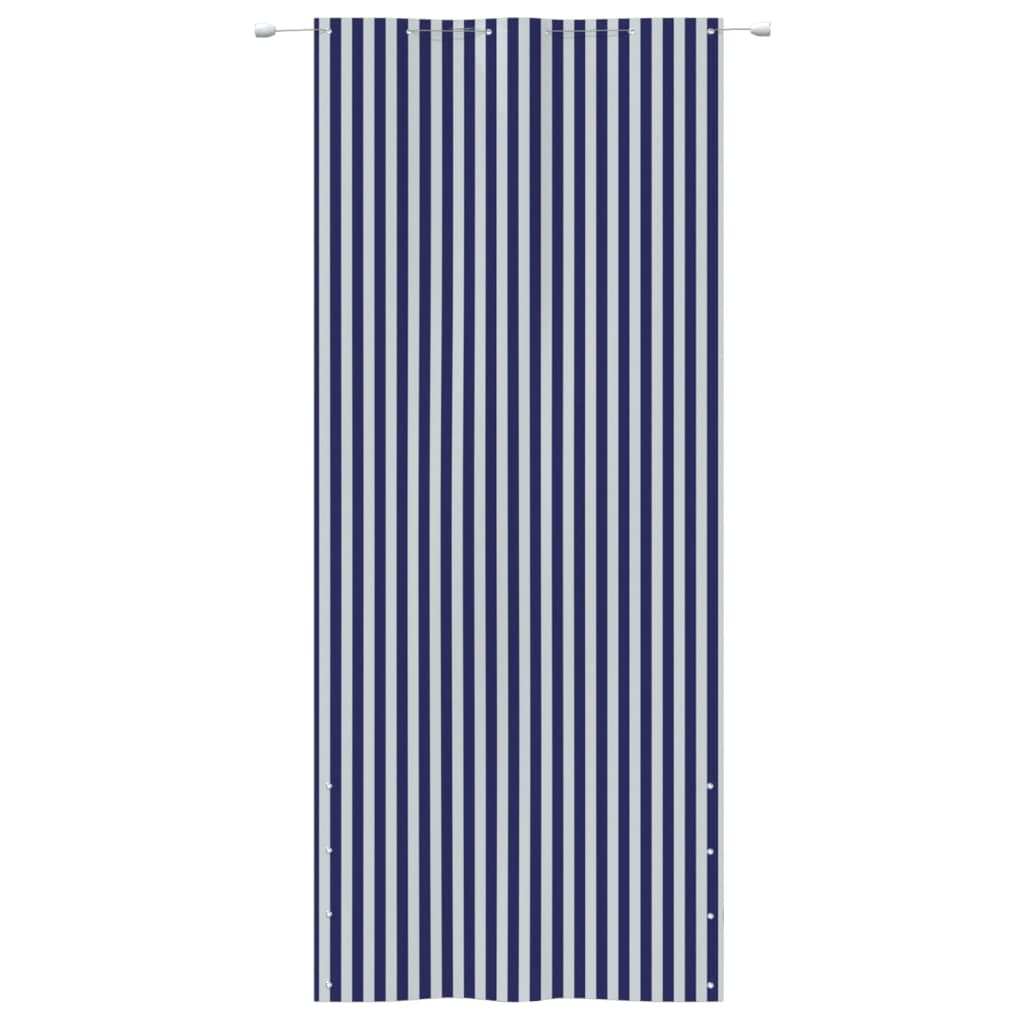 Balcony Privacy Screen Blå og Hvid 120x240 cm Oxford Stof