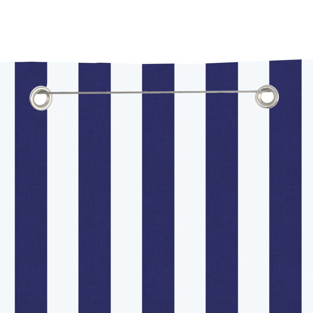 Balcony Privacy Screen Blå og Hvid 120x240 cm Oxford Stof