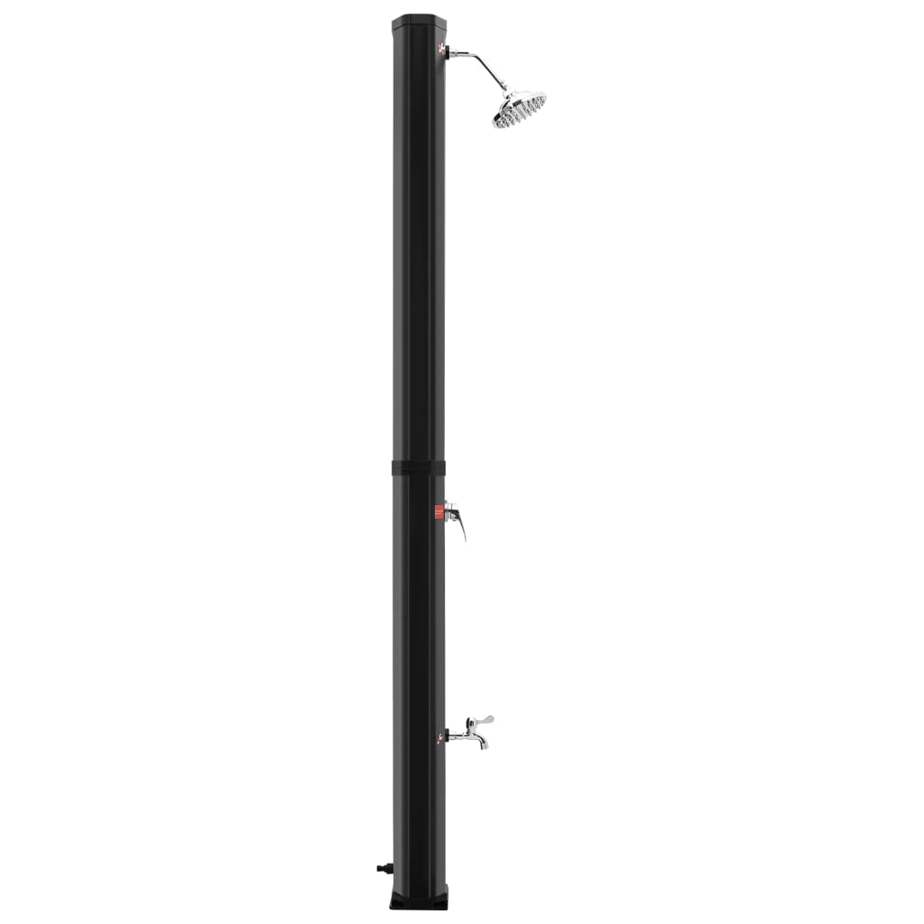 Solbruser med brusehoved og vandhane 35 L Sort