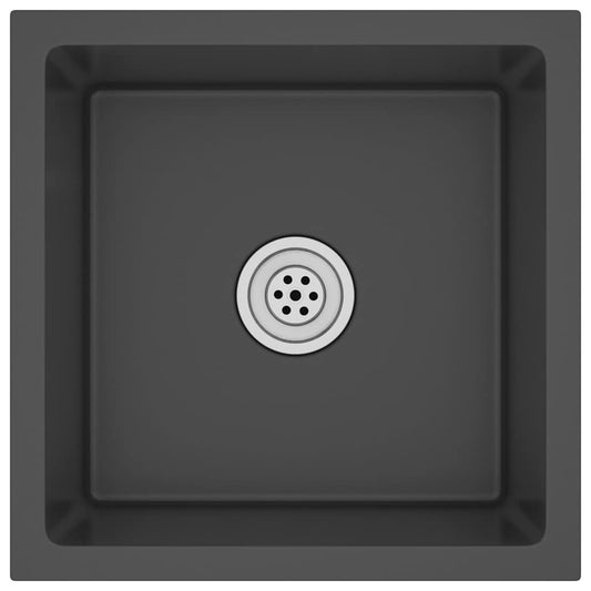 Handgemachte Einbauspüle Schwarz Edelstahl