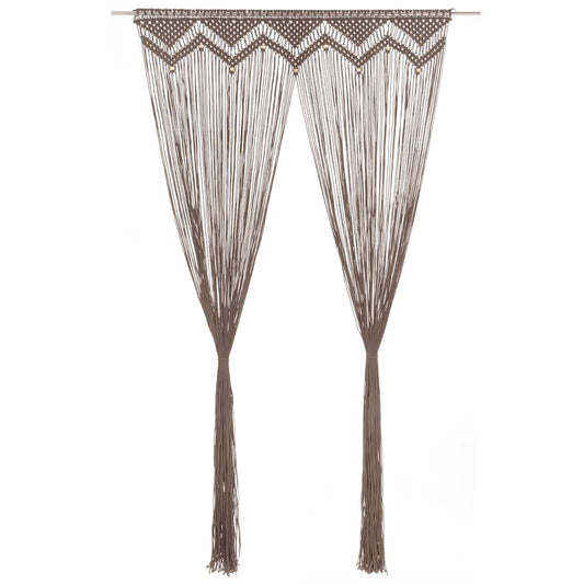 Makramee Vorhang Taupe 140x240 cm Baumwolle