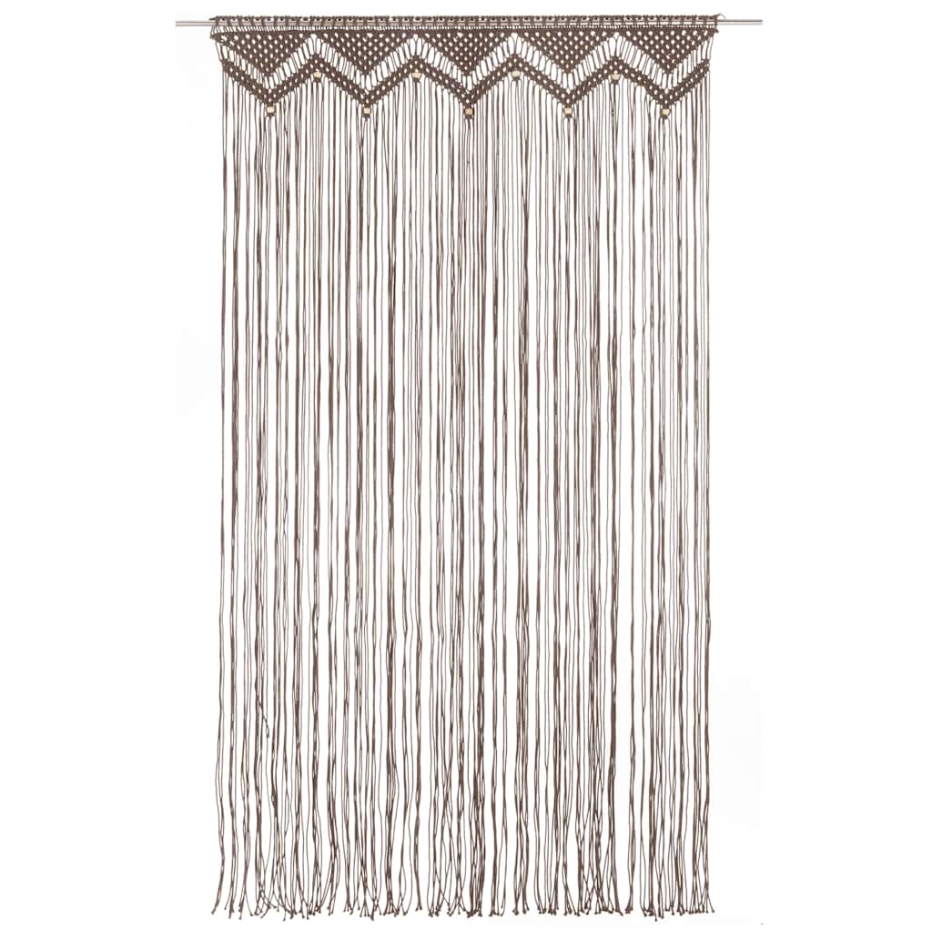 Makramee Vorhang Taupe 140x240 cm Baumwolle