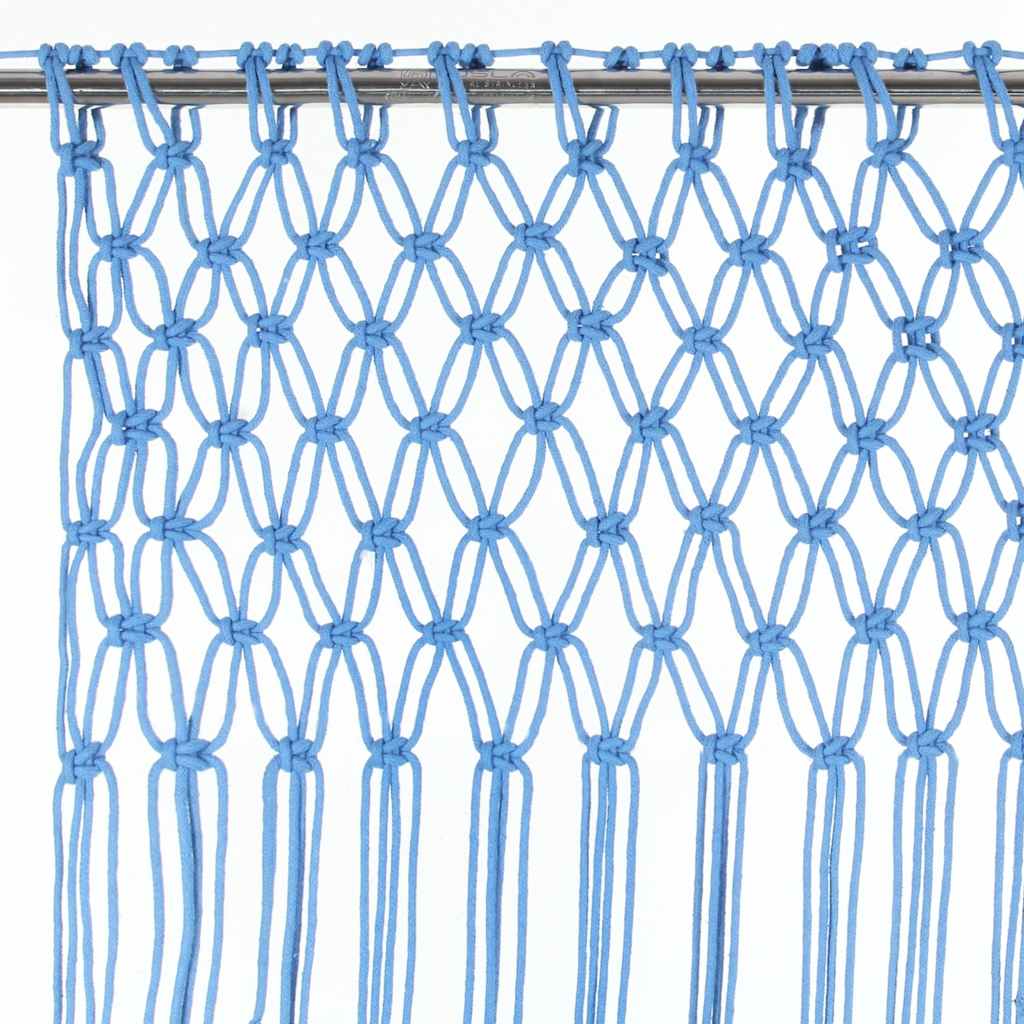 Makramee Vorhang Blau 140x240 cm Baumwolle
