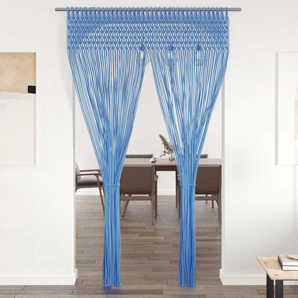Makramee Vorhang Blau 140x240 cm Baumwolle