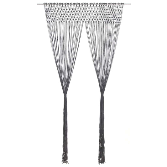 Makramee Vorhang Anthrazit 140x240 cm Baumwolle