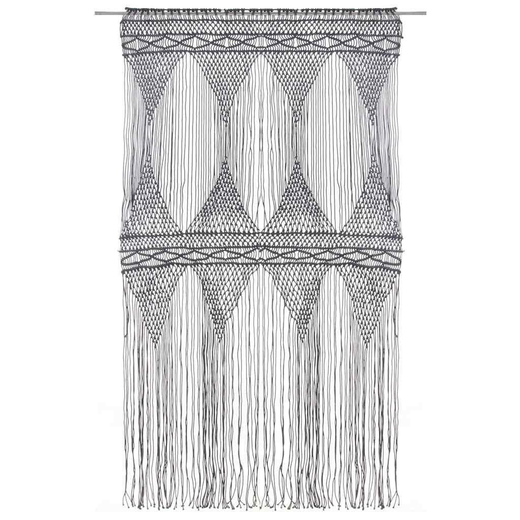 Makramee Vorhang Anthrazit 140x240 cm Baumwolle