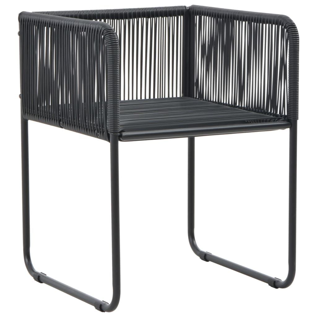 Gartenstühle 6 Stk. mit Kissen Poly Rattan Schwarz