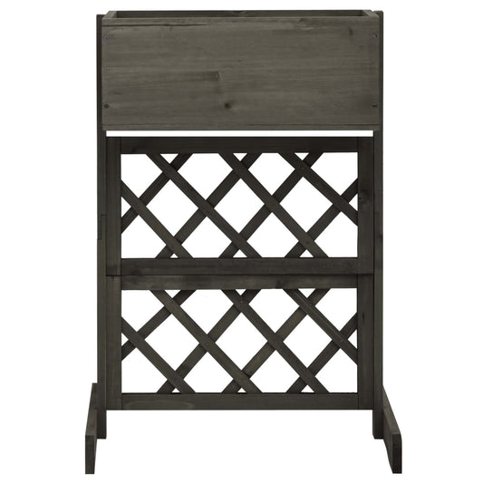 Garten-Spalier mit Blumenkasten Grau 45x30x74 cm Tannenholz