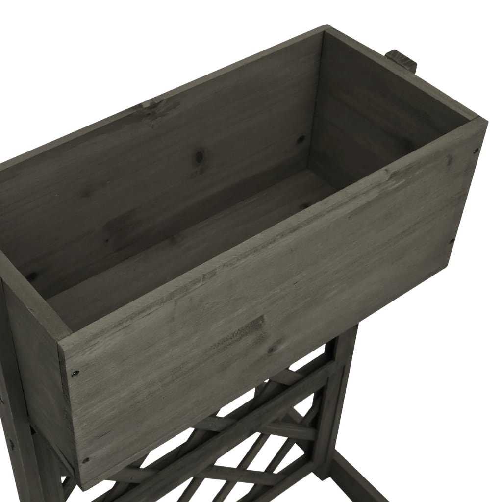 Garten-Spalier mit Blumenkasten Grau 45x30x74 cm Tannenholz