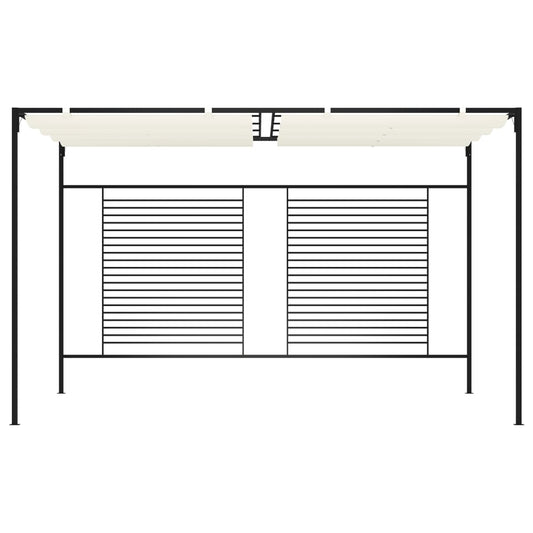 Pavillon mit Ausziehbarem Dach 3x4x2,3 m Cremeweiß 180 g/m²