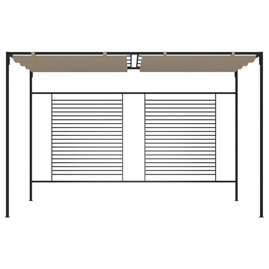 Pavillon mit Ausziehbarem Dach 3x4x2,3 m Taupe 180 g/m²