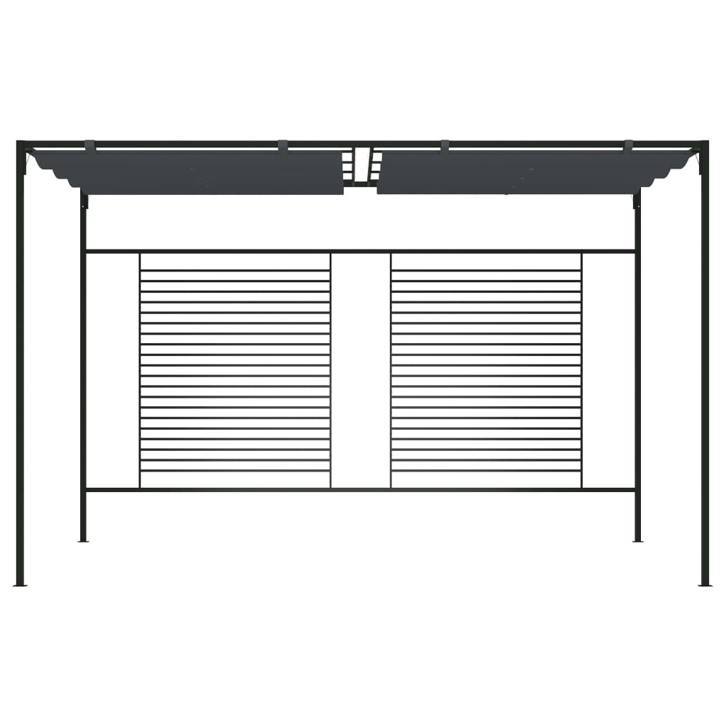 Pavillon mit Ausziehbarem Dach 4x3x2,3 m Anthrazit 180 g/m²