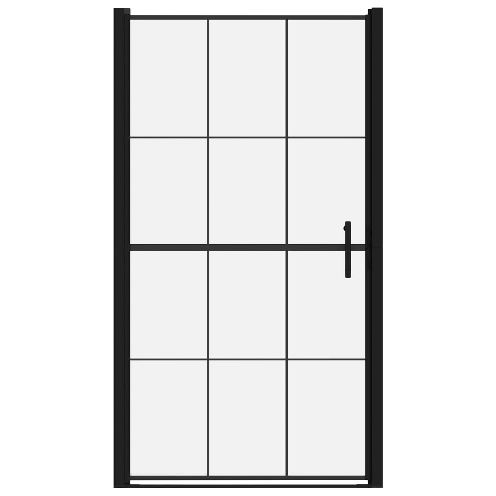 Brusedør hærdet glas 100 x 178 cm sort