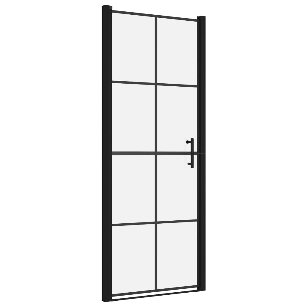 Brusedør hærdet glas 91x195 cm sort