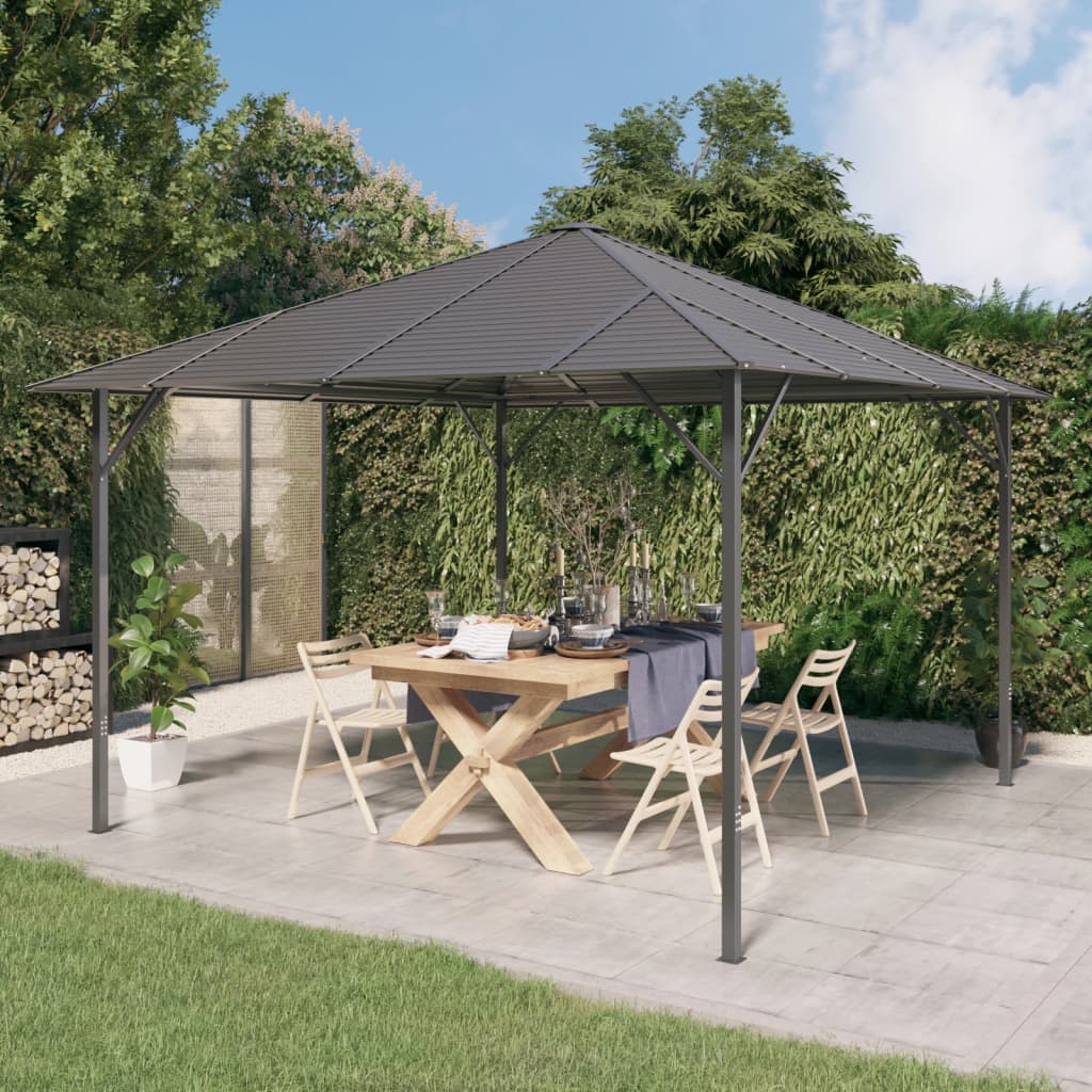Pavillon med tag 3x3 m antracit