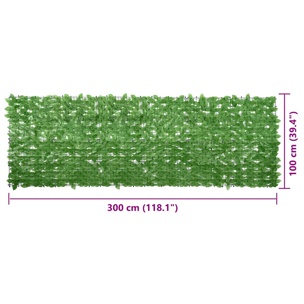 Balkon-Sichtschutz mit Grünen Blättern 300x100 cm