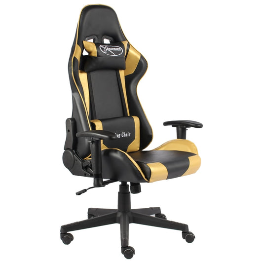 Gaming stol drejelig gylden PVC