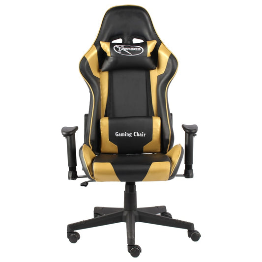 Gaming stol drejelig gylden PVC