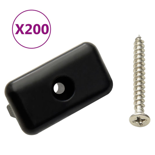Terrasseclips med skruer 200 stk. Plast Rustfrit stål 304