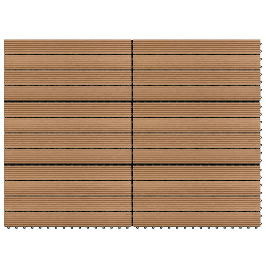 Terrassenfliesen 6 Stk. WPC 60x30 cm 1,08 m² Braun