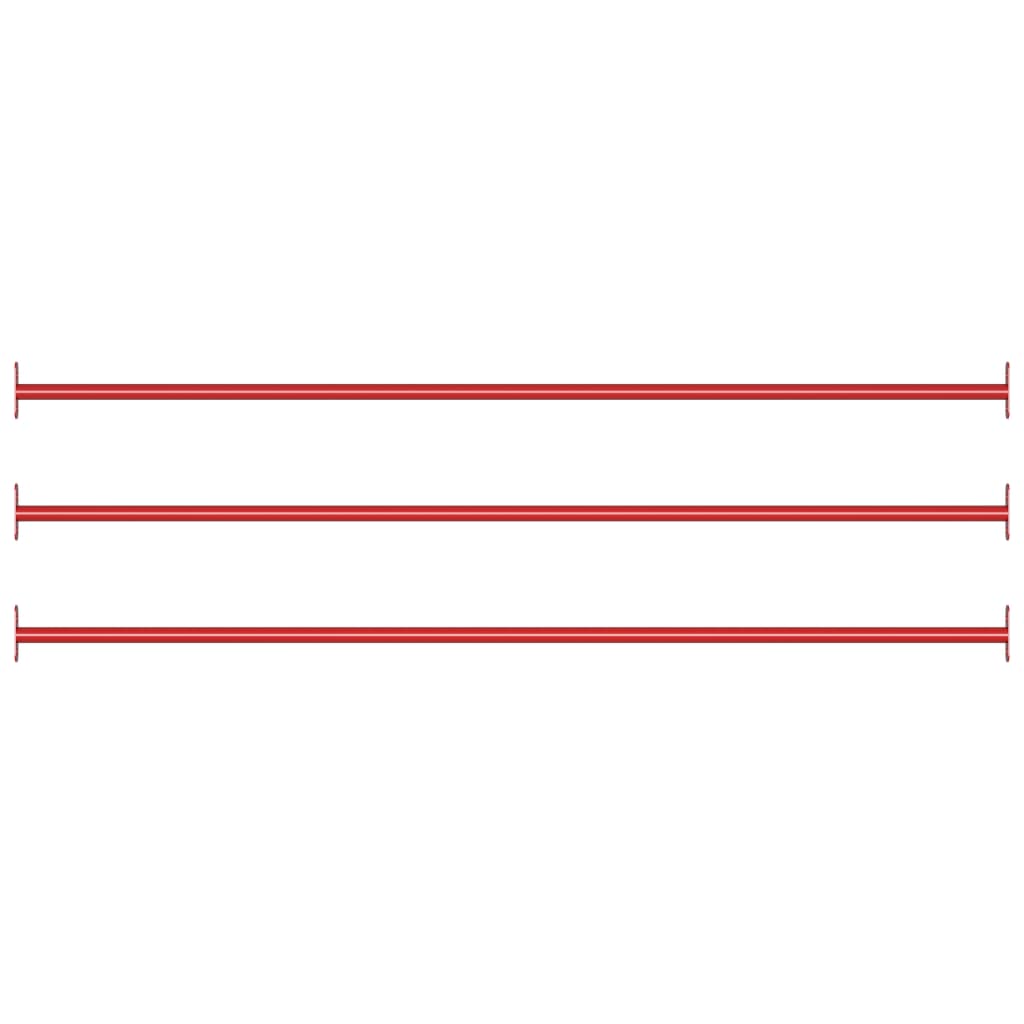 Turnstangen 3 Stk. 125 cm Stahl Rot