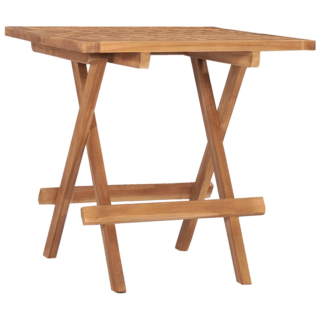 Sammenklappeligt havebord 50x50x50 cm massivt teaktræ