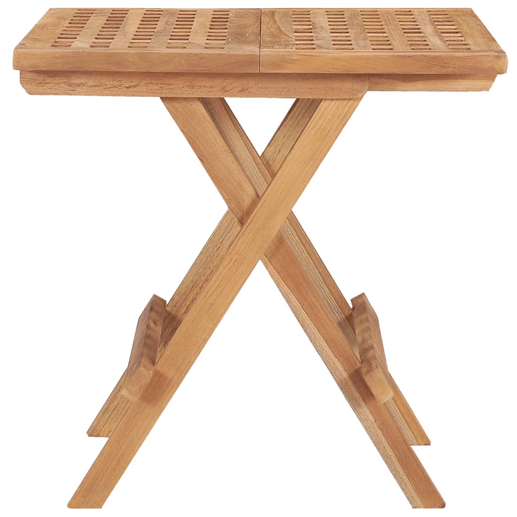 Sammenklappeligt havebord 50x50x50 cm massivt teaktræ