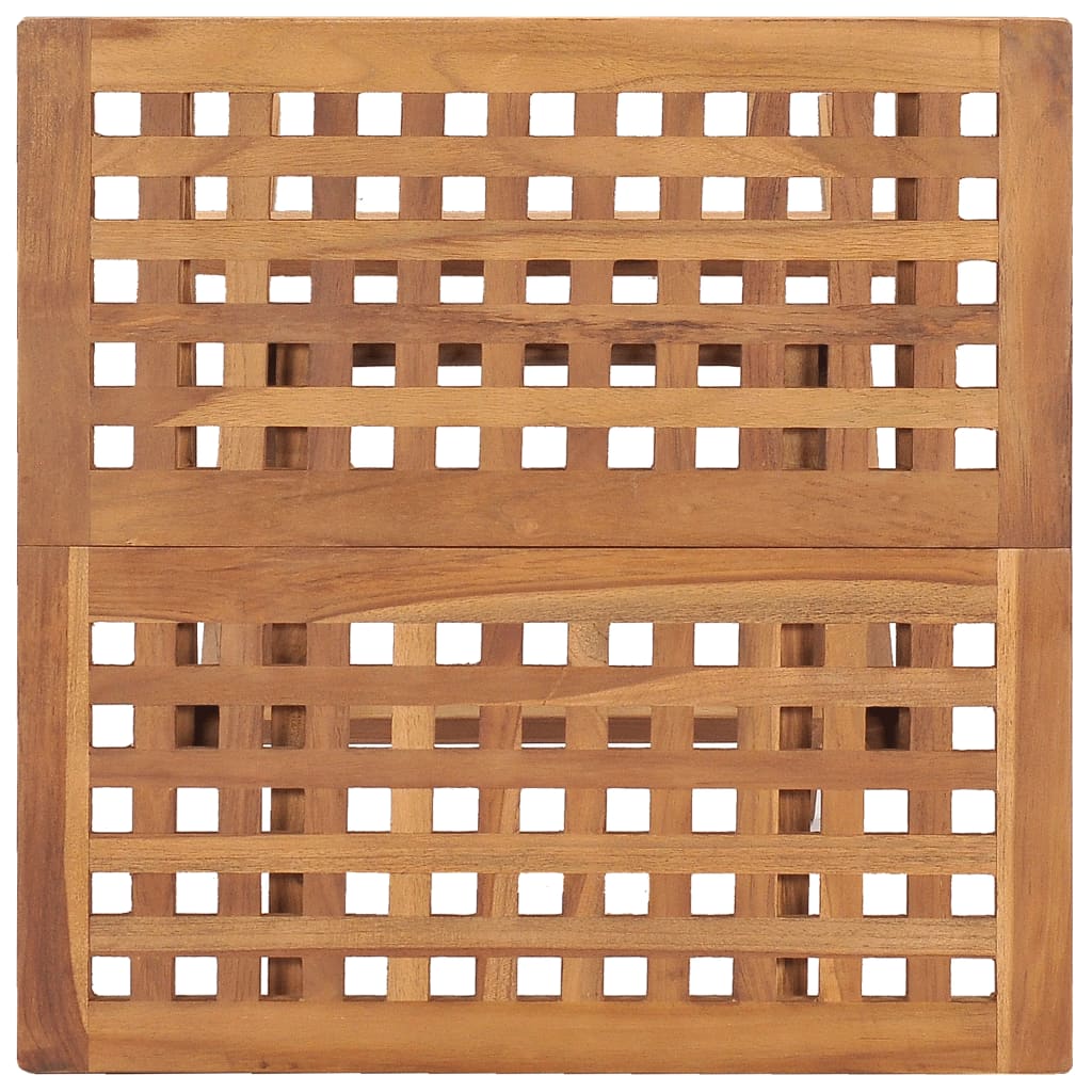 Sammenklappeligt havebord 50x50x50 cm massivt teaktræ
