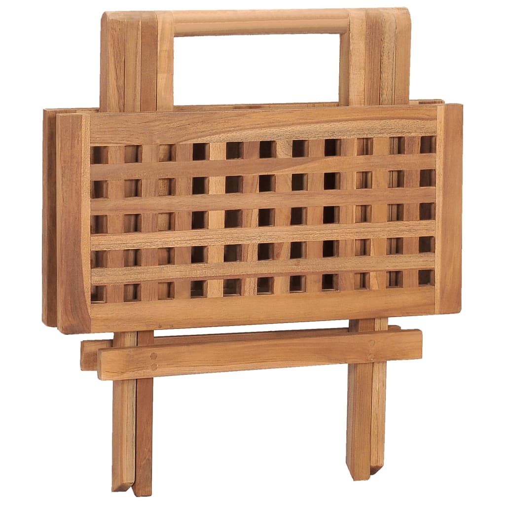 Sammenklappeligt havebord 50x50x50 cm massivt teaktræ