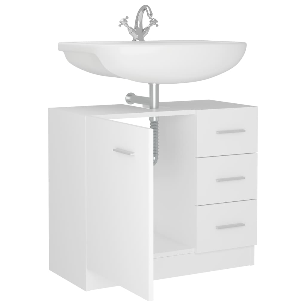 Håndvask Skab Hvid 63x30x54 cm Træ Materiale