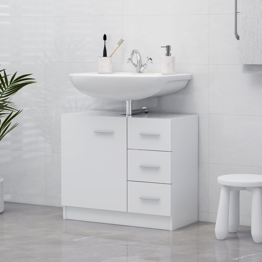 Håndvask Skab Hvid 63x30x54 cm Træ Materiale