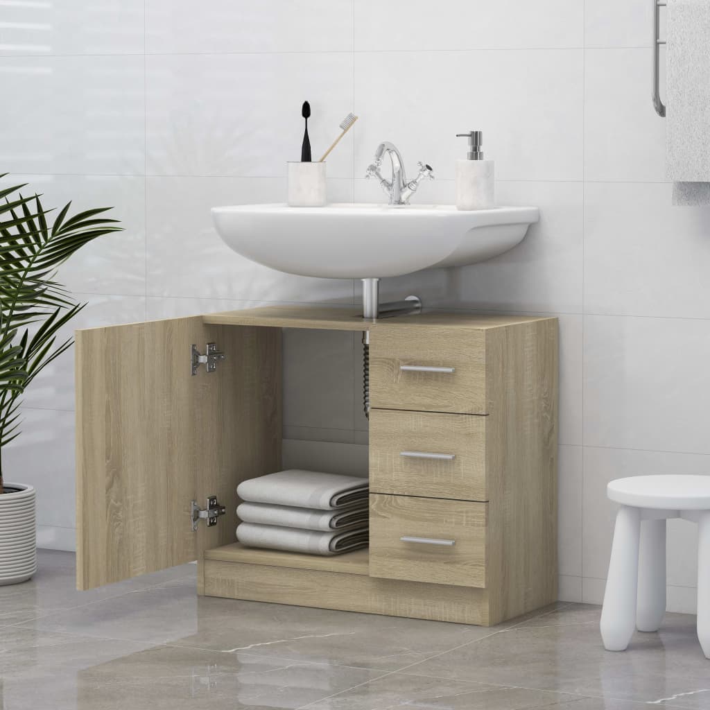 Håndvask underskab Sonoma eg 63x30x54 cm træmateriale