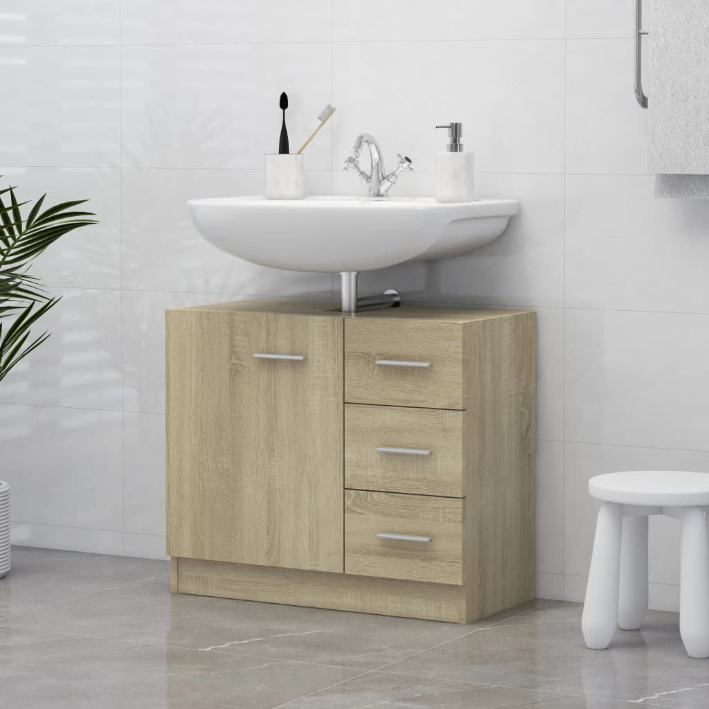 Håndvask underskab Sonoma eg 63x30x54 cm træmateriale