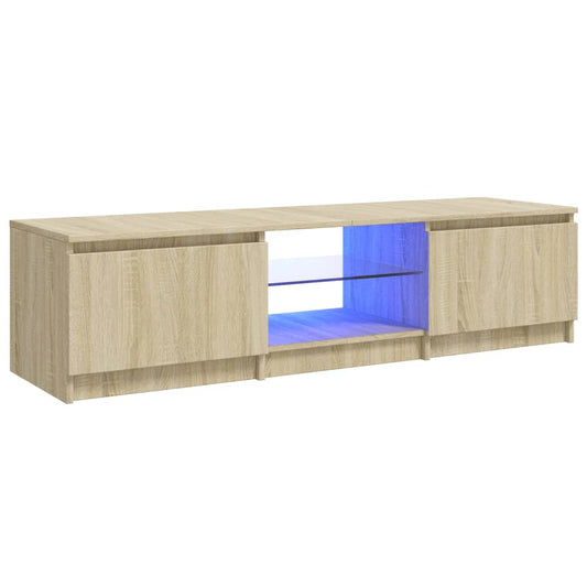 TV-Schrank mit LED-Leuchten Sonoma-Eiche 140x40x36 cm