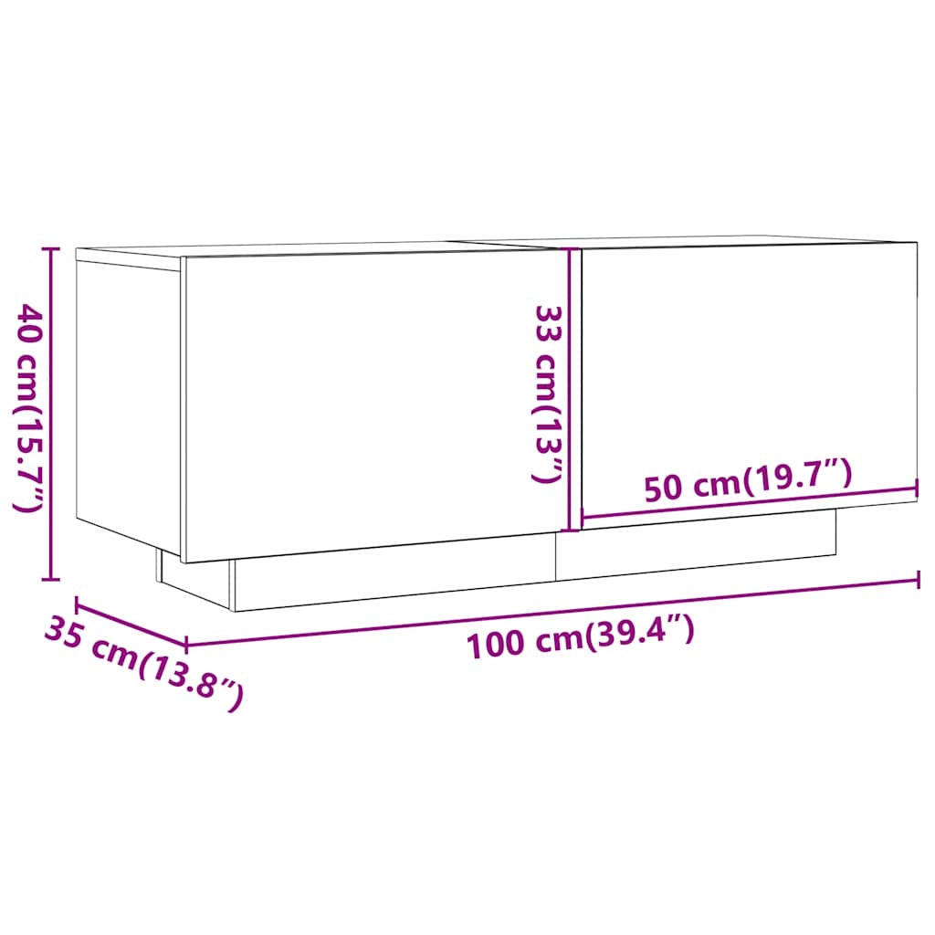 TV-skab Sort 100x35x40 cm Træ Materiale