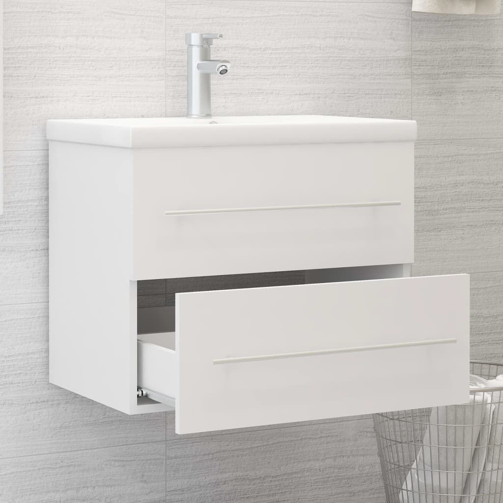 Håndvask Skab Hvid 60x38,5x48 cm Træ Materiale