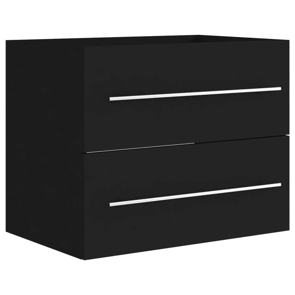 Håndvask Skab Sort 60x38,5x48 cm Træ Materiale