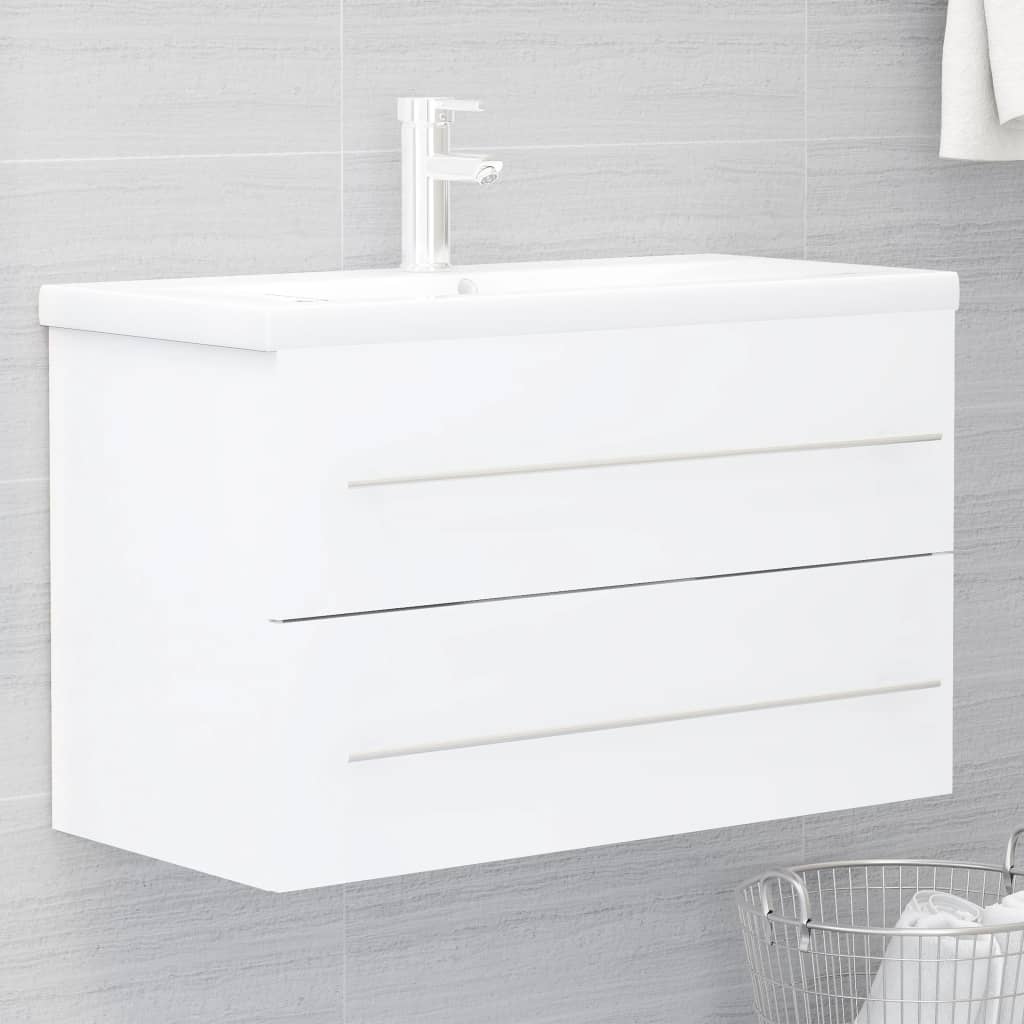 Håndvask Skab Hvid 80x38,5x48 cm Træ Materiale